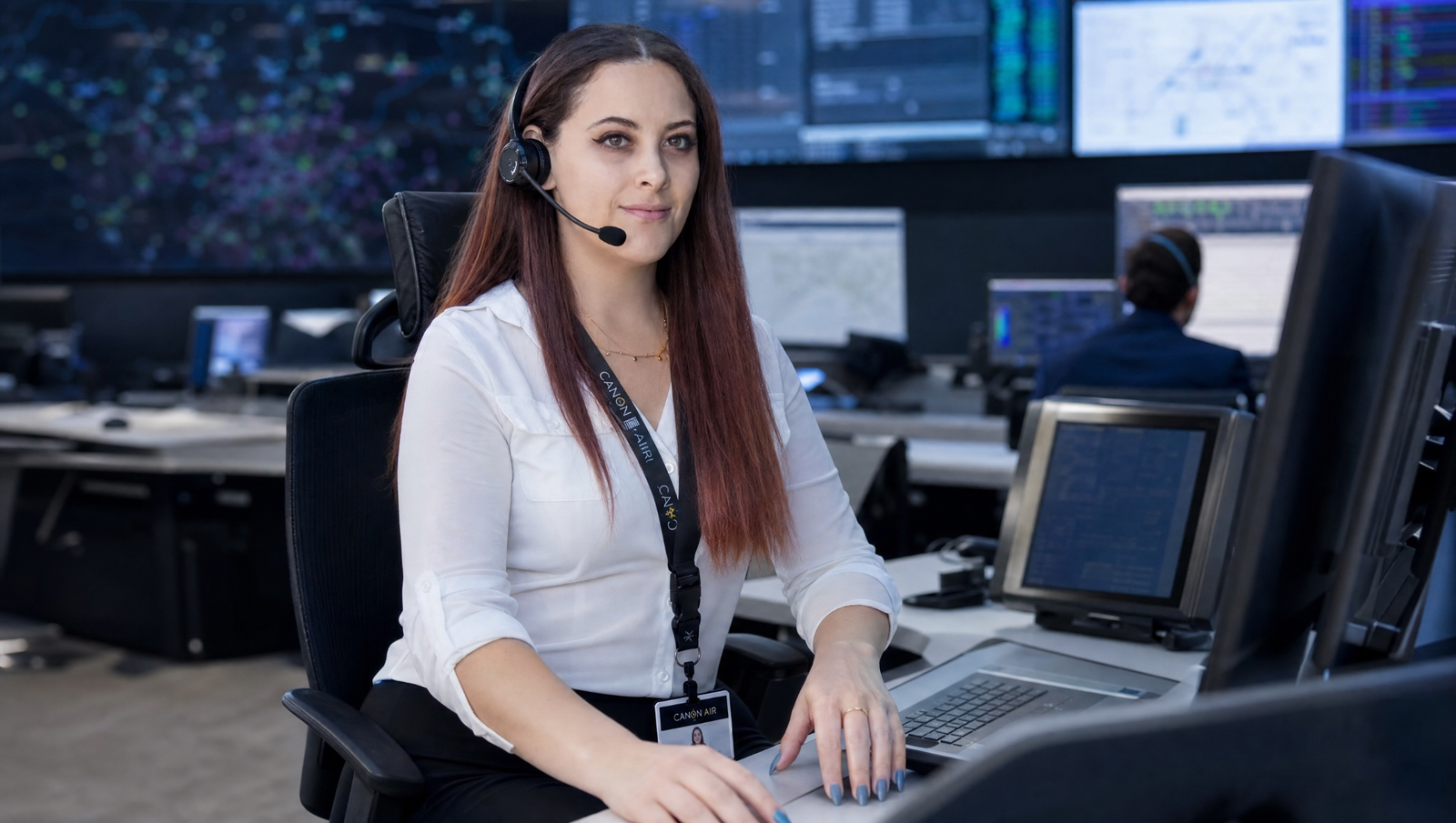 Canon Air operations coordinator managing a flight from the operations center
