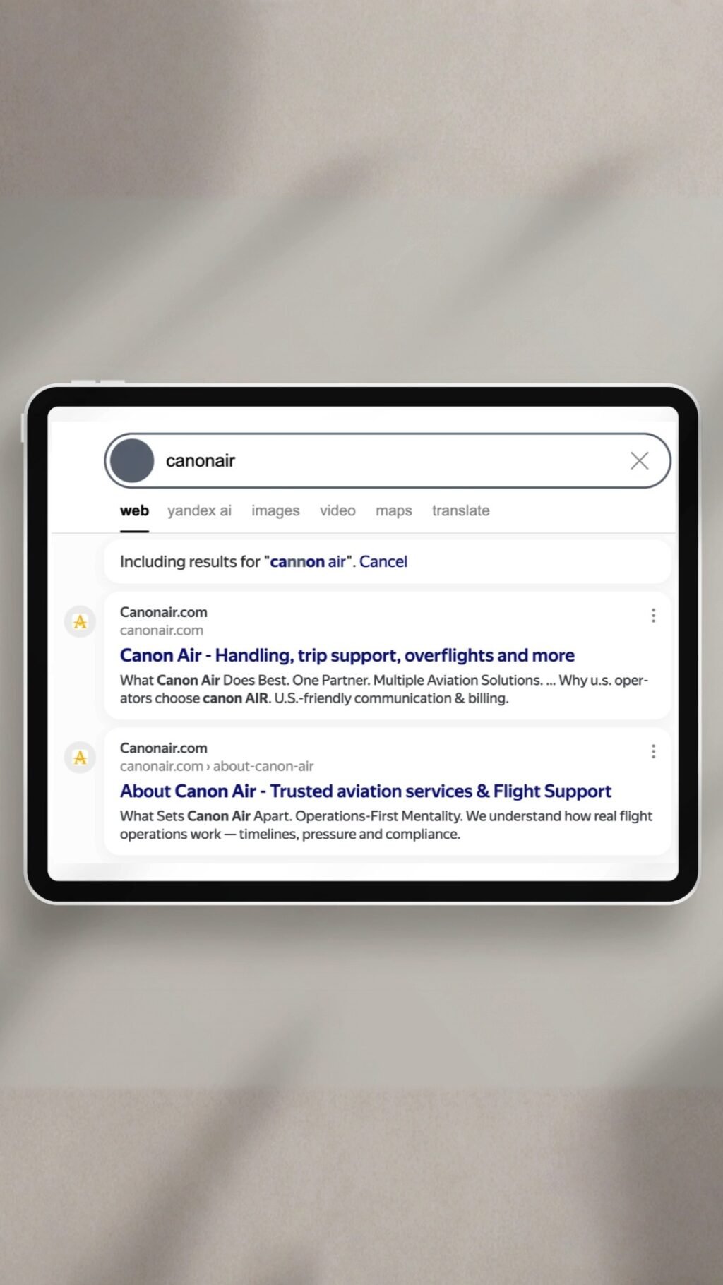 Instagram post from canonairservices. This post is in position 0.